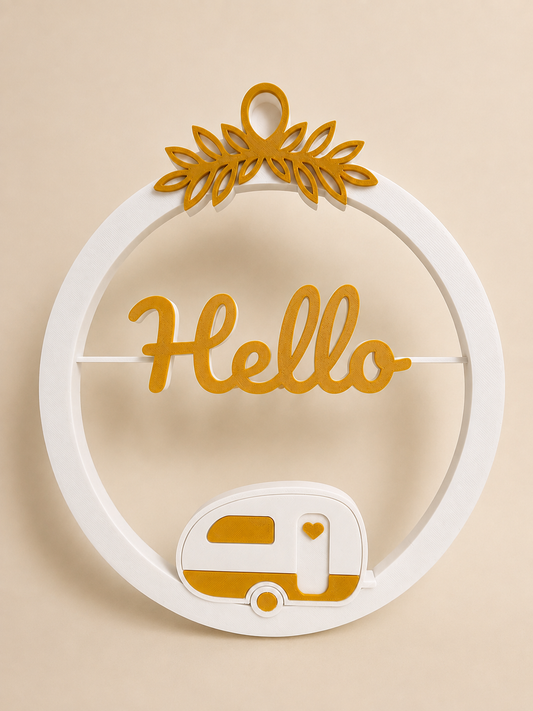 Hello Wohnwagen Wanddeko