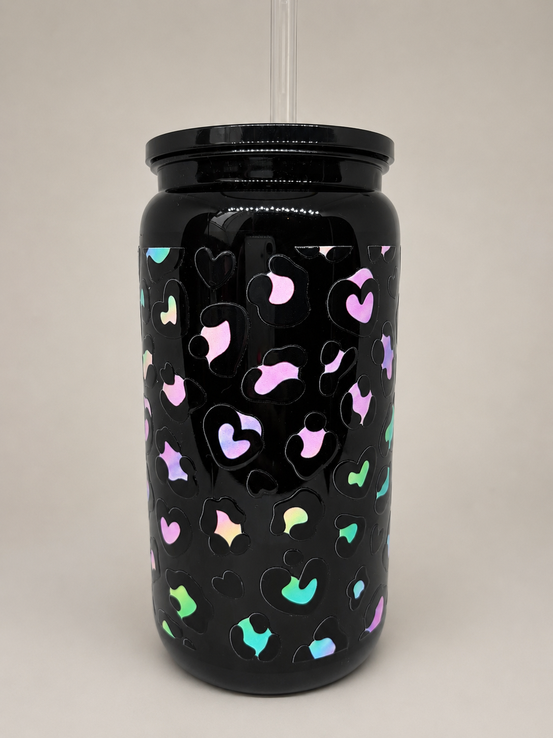 Trinkbecher schwarz mit Motiv
