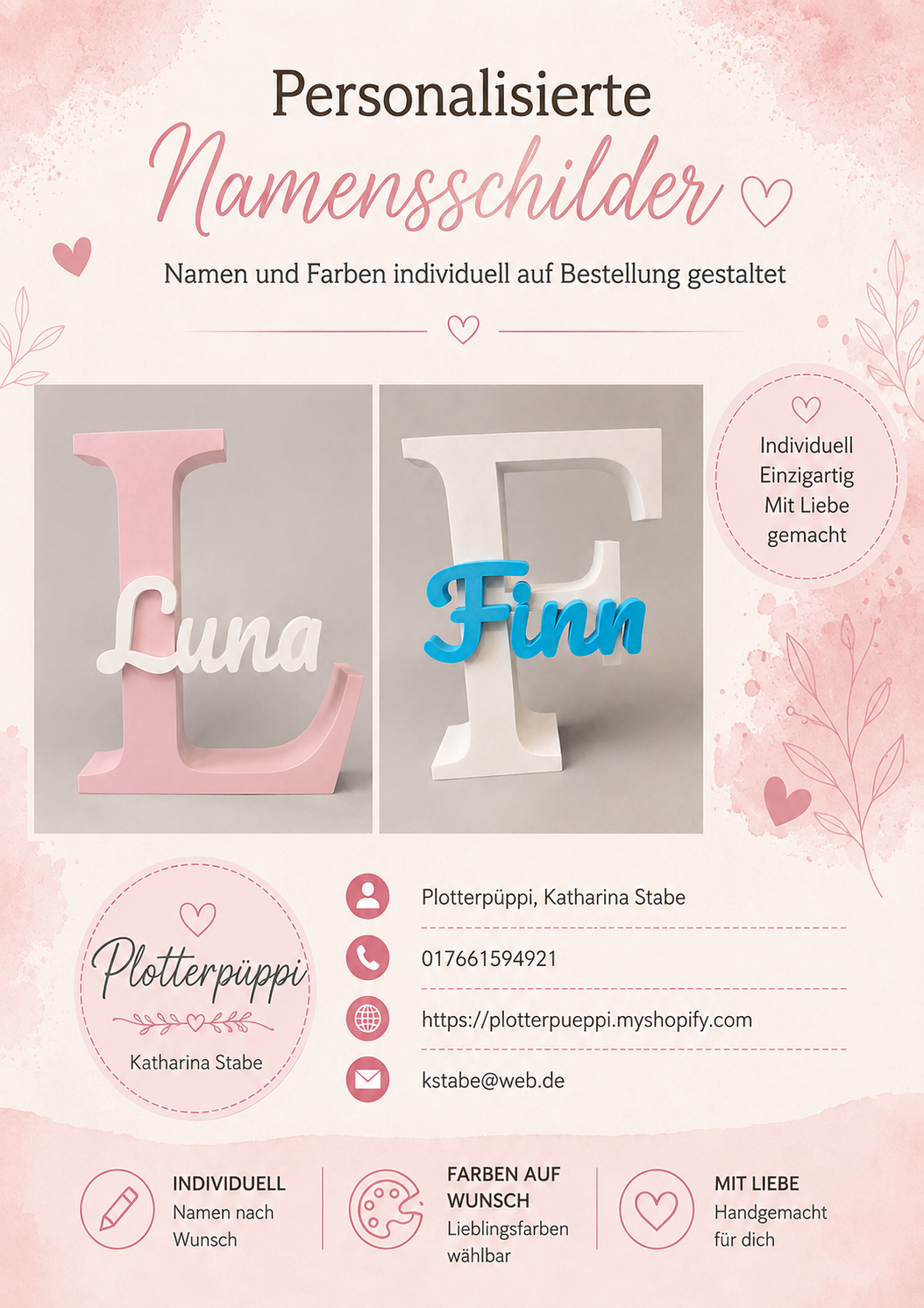 Personalisierte Namensschilder